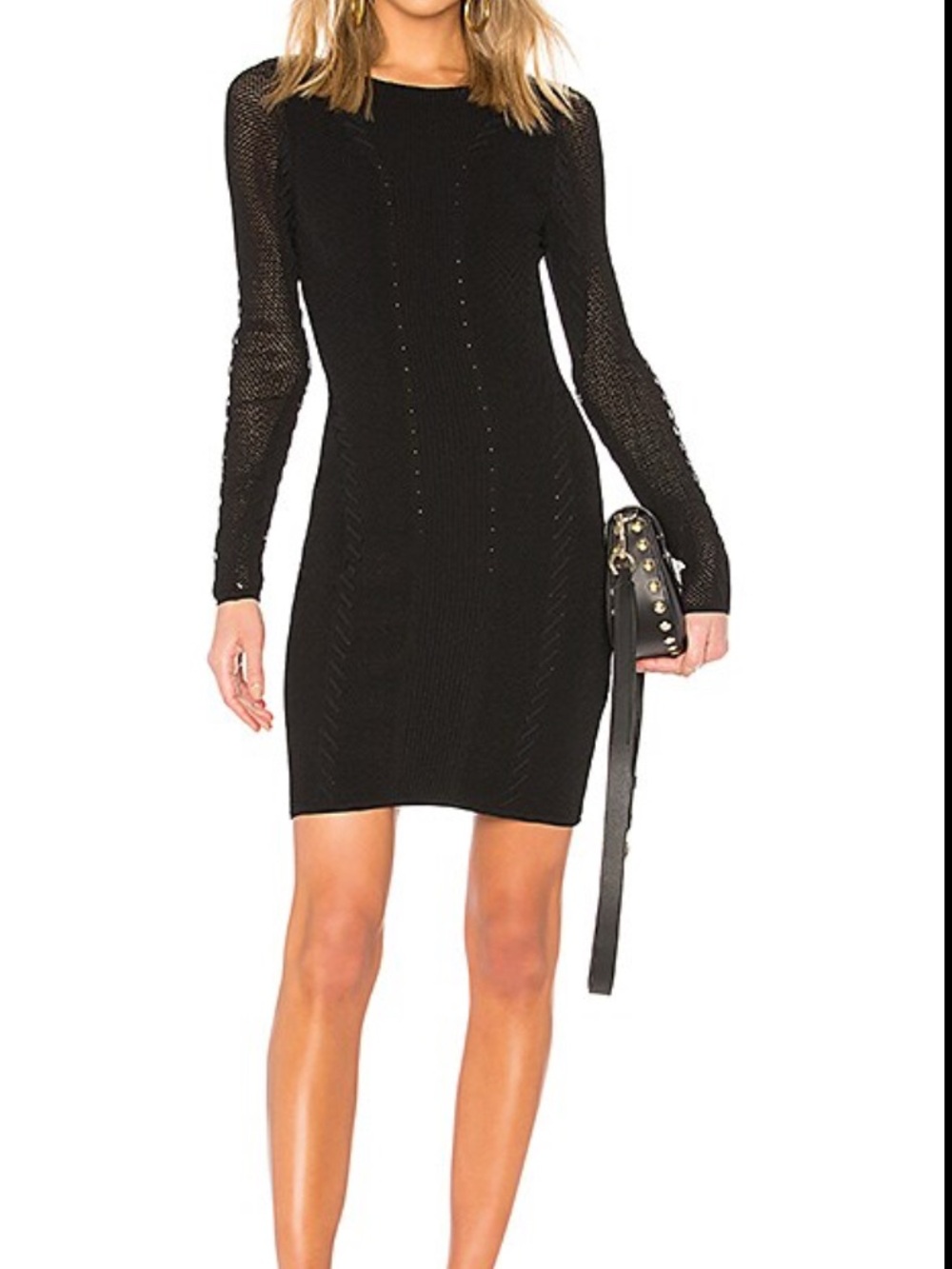 RAG & BONE Black Long-Sleeve Knit Bodycon Dress - Women